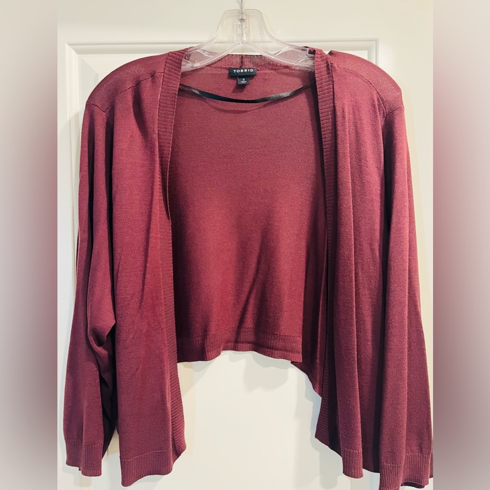 Torrid Maroon Brown Cardigan Sweater